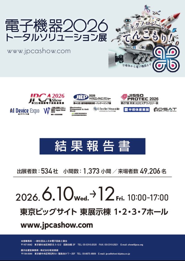 JPCAが「電子機器トータルソリューション展2026」の結果報告書を公開