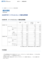 JEITAがパーソナルコンピュータ国内出荷実績7月分を発表