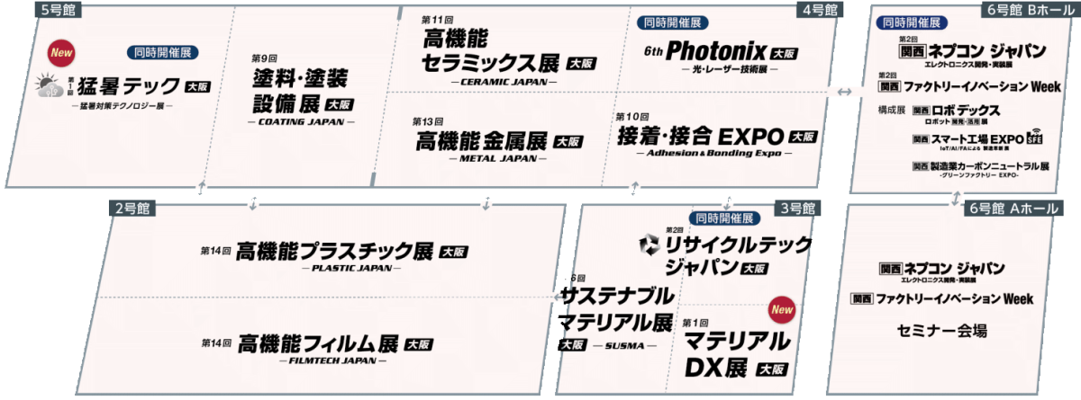 高機能素材Week大阪2026 会場マップ