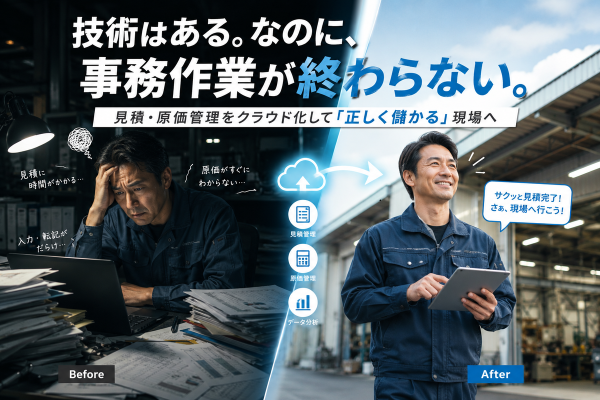 「技術力はあるのに事務作業が終わらない」受託製造業へ。現場の職人を止めない見積・原価管理のデジタル化ガイド